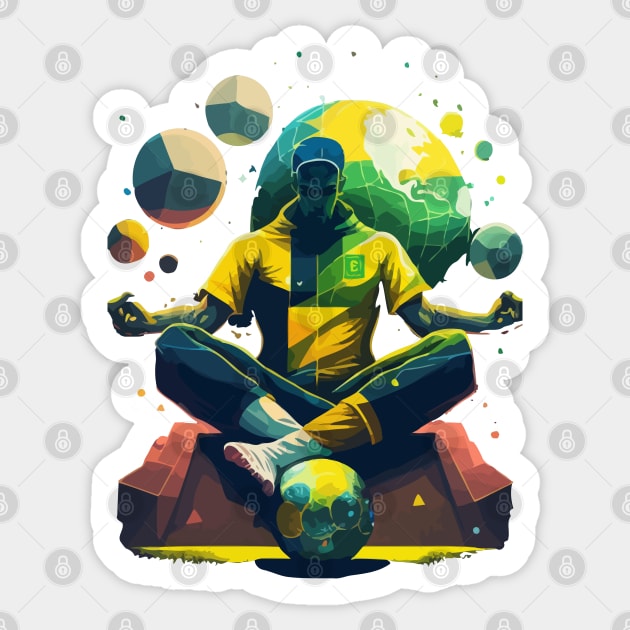 Brazil Soccer Meditating Magic Artwork Sticker by AlNoah